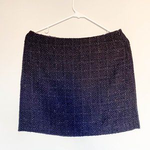 Willi Smith Blue Sparkly Cross-Stitched Skirt